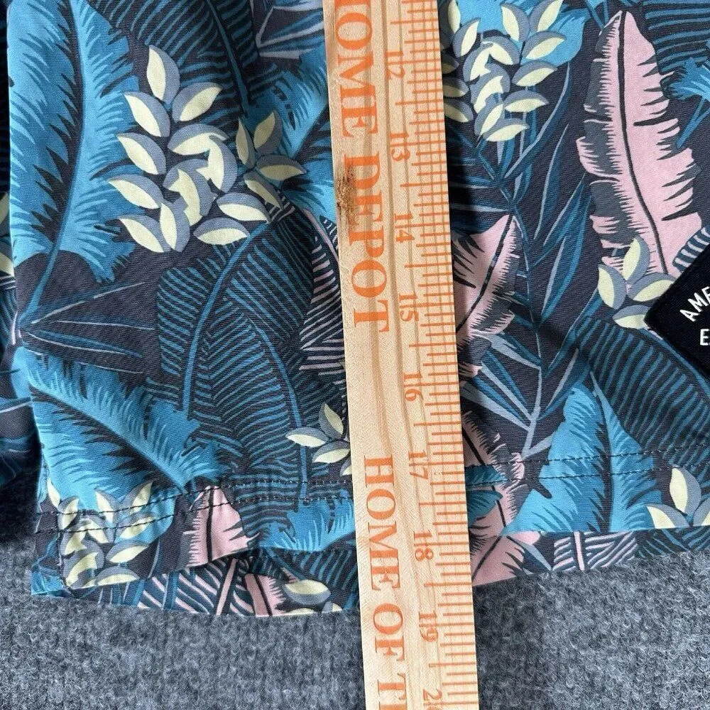 American Eagle Board Shorts Mens Large 36x10 Swim Trunks Floral Drawstring Adult